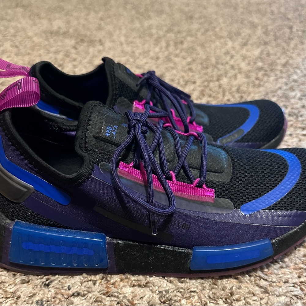 Adidas NMD R1 Spectoo Black Dark Purple Women's Athletic Shoes GZ9287